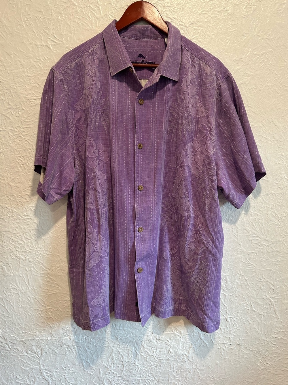 Tommy Bahama Lavender Short-Sleeve Button-Up Shirt